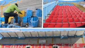 El coloso capitalino presenta nueva imagen en su sector de sol centro previo al partido de la gran final del fútbol hondureño.