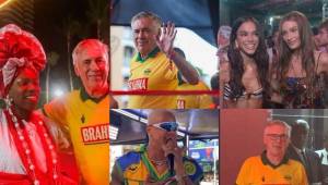 Ancelotti disfrutó en primera línea del Carnaval de Salvador, en Brasil.