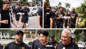 Los jugadores de Los Ángeles FC sorprendieron y hasta pararon el tráfico en las calles de San Pedro Sula previo al partido de Champions Cup. FOTOS: Mauricio Ayala.