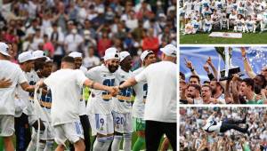 Así celebró el Real Madrid su nuevo título en la Liga de España. Locura de los jugadores, Marcelo le dijo a Benzema que fueron a levantar la copa juntos y polémica con Gareth Bale, que ni apareció en el estadio.