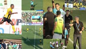 Pablo Lavallén salió expulsado, las dos malas decisiones de los árbitros y Real España derrotó al Marathón para seguir en el liderato. FOTOS: Neptalí Romero, Mauricio Ayala y Héctor Paz.