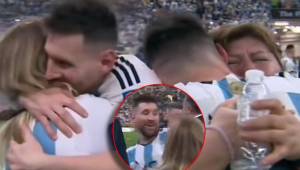 Lloró al abrazarlo y la confundieron con su mamá: ¿quién es la mujer que corrió a abrazar a Messi en el festejo de Argentina?