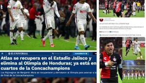 La prensa mexicana reaccionó luego de la remontada del Atlas ante Olimpia, para muchos fue inesperado el regreso de los rojinergros. Así hablan del equipo hondureño.