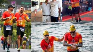 Hondureño destaca en histórica primera edición del Ironman 70.3 El Salvador junto a atleta no vidente colombiano.