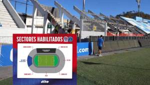 Los sectores que estarán disponibles para el partido de este miércoles entre Olimpia y Motagua por la ida de las semifinales del torneo Clausura 2024.