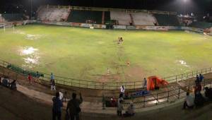 El estadio Juán Ramón Brevé se vio muy afectado por las lluvias. (Foto cortesía Juticalpa FC)