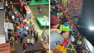 Barristas del Olimpia fueron sacados del estadio Morera Soto por la policía en la disputa de la final de Liga Concacaf
