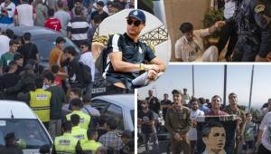 Cristiano Ronaldo causa locura en Irán; la Policía tuvo que intervenir y hasta detenidos se dieron en las afueras del hotel
