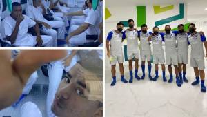 La Selección Nacional Sub-20 de Honduras estuvo en las instalaciones del Hospital Cemesa para ingresar a una sala especial que les permite recuperarse de manera más rápida de la carga física que han sufrido en el Premundial. Fotos: Cortesía Fenafuth.