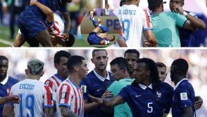 El partido Francia vs Paraguay se tornó con los ánimos muy caldeados, la férrea marca de los guaraní sacó de control a los europeos. FOTO: EFE