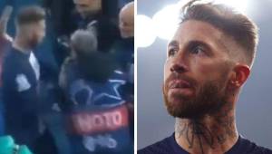 VIDEO: Sergio Ramos pierde la cabeza y empuja a dos fotógrafos luego de la derrota del PSG en Champions