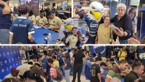 Los jugadores de Motagua compartieron con su afición en la firma de autógrafos en Sportline previo al duelo de la Supercopa ante Olimpia.
