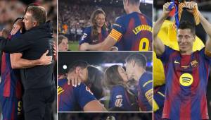 Así se vivió la despedida de Robert Lewandowski del Camp Nou: el discurso tras terminar el partido con triunfo sobre el Betis y las imágenes con su esposa llorando.