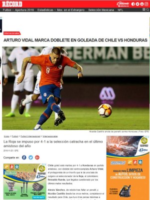 Prensa internacional: 'Polémico'y 'ridículo' triunfo de Chile ante Honduras