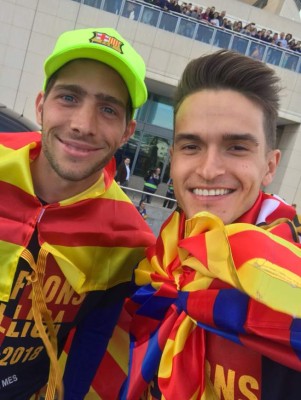 FOTOS: La gran celebración del FC Barcelona por el doblete en España