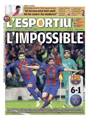 La prensa internacional se rinde a la 'noche mágica' del Barcelona