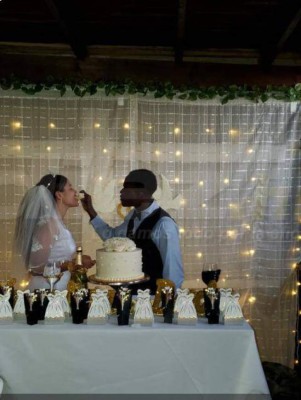 Las fotos exclusivas de la boda del futbolista de Olimpia 'Flecha' Bernárdez con su novia Gabby Corea