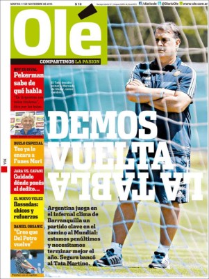 Las mejores portadas de este martes futbolero 17 de noviembre de 2015