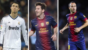 Cristiano, Messi e Iniesta son los tres jugadores finalistas para llevarse el Balón de Oro 2012. ¿A quién le vas?