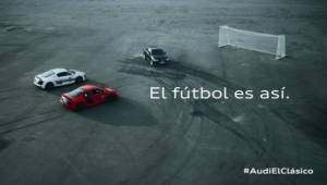 La marca de autos AUDI ya vive el clásico español entre Barcelona y Real Madrid.