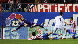 Cristiano Ronaldo vence la meta de David de Gea para el único gol del partido.