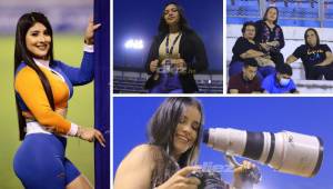Con sus bellas sonrisas, las chicas adornaron el estadio Olímpico de San Pedro Sula en el clásico entre Marathón y Real España. Fotos: Mauricio Ayala.