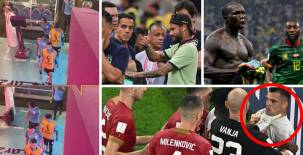 Estas fueron las imágenes que dejó el cierre de la fase de grupos del Mundial de Qatar 2022. La pelea entre suizos y serbios al final del partido.