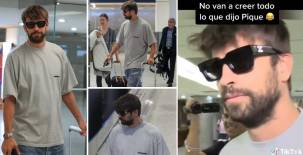 Piqué aterrizó en Miami para verse con sus hijos Sasha y Milan y fue abordado por los medios de comunicación.