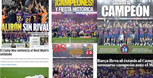 Lo que dice la prensa tras la consagración del Barcelona en LaLiga y señalan al nuevo técnico que tendrían los blancos.