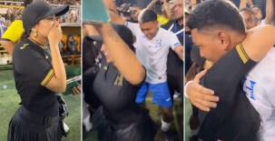 ¡No se lo podía creer! Así vivió Milagro Flores el gol de Supremo: beso, abrazo y bailando punta