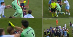 Escándalo: Esteban Andrada le conecta un fuerte derechazo a su rival y el partido acaba en una tangana