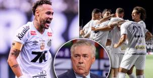 Presión para Ancelotti: Neymar dio asistencia en su primer partido de 2026 y Santos propina paliza