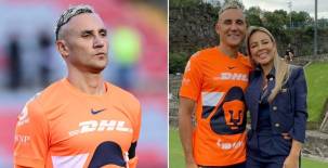 Keylor Navas llegó acompañado a los Pumas de su esposa, la influencer Andrea Salas.