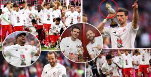 La fiesta del conjunto bávaro en el Allianz Arena luego de proclamarse bicampeón de la liga alemana. El amuleto de la suerte volvió a funcionar.