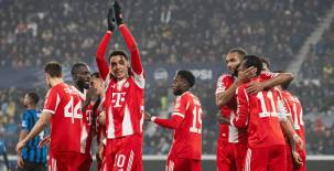 Jamal Musiala celebrando uno de los seis goles con lo que Bayern Múnich aplastó al Atalanta. Foto cortesía Bayern Múnich.