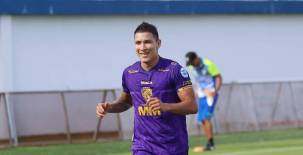 Kevin Choloma López fue el anotador de un doblete para la goleada del Olancho FC ante Juticalpa FC. Fotos cortesía Liga Hondubet.