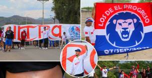 La afición del Olimpia llegó en buena cantidad al Carlos Miranda y le demostró su apoyo al león; mandaron mensajes mediante pancartas.