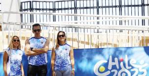 Diana Ivette Villatoro, Alan Bustillo y Andrea Hernández durante el campeonato en Chile. Fotos cortesía.