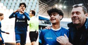 Víctor Vandenbroucke fue autor de su primer gol con el KAA Gent Sub-23 en su primera titularidad. Fotos cortesía KAA Gent Sub-23.