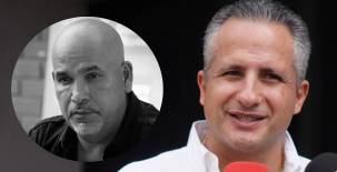 Elías Burbara, presidente de Real España, ingresando a la sala donde se realiza el velorio de Orinson Amaya. Foto Mauricio Ayala.