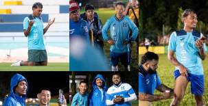 Los tiktokers de Honduras disputaron un encuentro de fogueo ante los amigos de La More y Supremo sorprendió al ser visto orando en el Municipal Ceibeño esta tarde: penúltimo entreno de La Baleada Mecánica. (FOTOS: Mauricio Ayala)