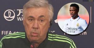 Ancelotti en la rueda de prensa defendió a Vinicius por todos los señalamientos que ha recibido en España.