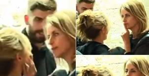 La madre de Piqué toma de la cara a Shakira y seguidamente le dice guarde silencio.