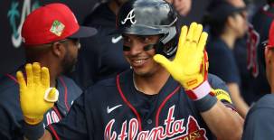 Mauricio Dubón juega su primera temporada con los Bravos de Atlanta luego de su paso por Astros de Houston. Foto cortesía Braves.