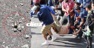 Momentos de terror se vivió previo al clásico capitalino entre Motagua y Olimpia, hubo balacera y muchos heridos. Emilio Flores y Marvin Salgado.