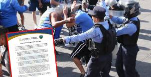 Policía Nacional emite nuevo comunicado luego del caos entre barras de Motagua y Olimpia: 30 vehículos con daños