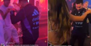 Otamendi grabó la fiesta que estaban celebrando y Messi se puso a bailar con De Paul y Antonela Roccuzzo.
