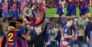 Messi se unió a los festejos, no hubo pasillo de Real Madrid y así fue la euforia en los futbolistas de Barcelona al celebrar el bicampeonato en la Liga Española. (FOTOS: EFE)