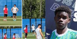 Christopher Batiz presente entrenando con los jugadores del primer equipo del Seattle Sounders de la MLS.