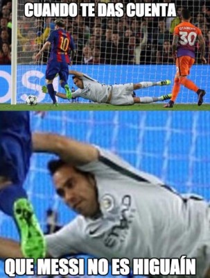 ¡Acribillan a Claudio Bravo y Guardiola en los memes de la Champions League!